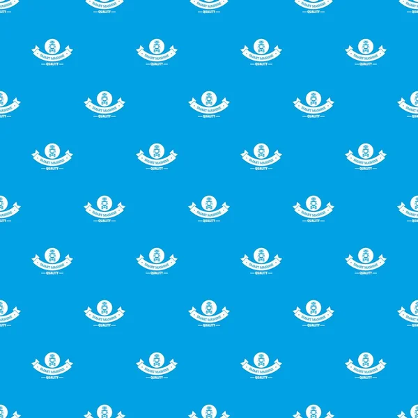 ロボット スマート パターン ベクトルのシームレスな青 — ストックベクタ