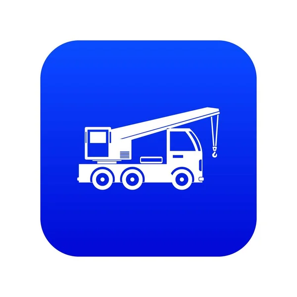 Truck mounted crane icon digital blue — Stock Vector