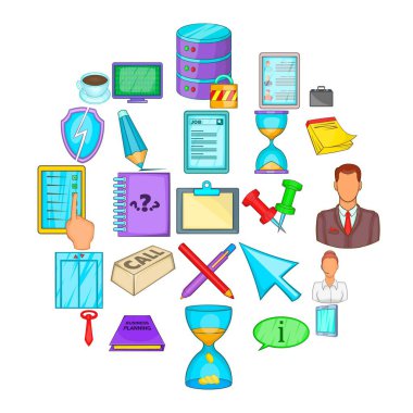 Bölme Icons set, karikatür tarzı