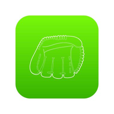 Beyzbol eldiveni yeşil simge vektör