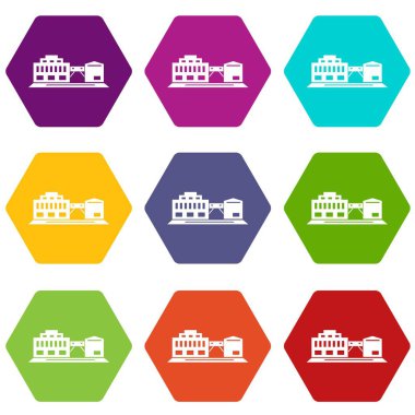 9 vektör bitki Icons set