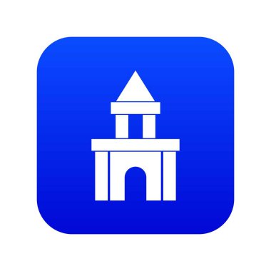 Blok oyuncak simge dijital mavi