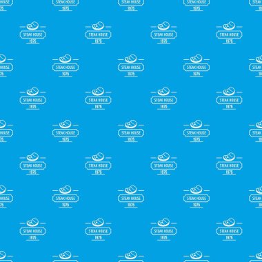 Steak house pattern vector seamless blue