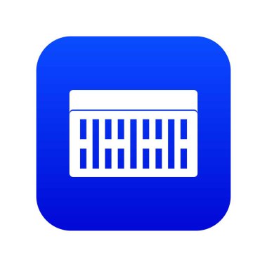 Bir bina tuğla simgesi dijital mavi