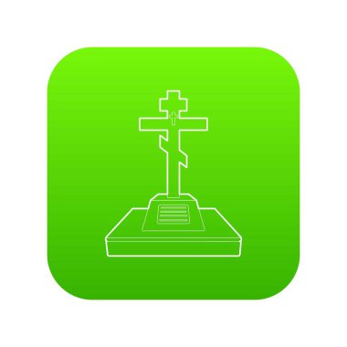 Hıristiyan mezar simge yeşil vektör