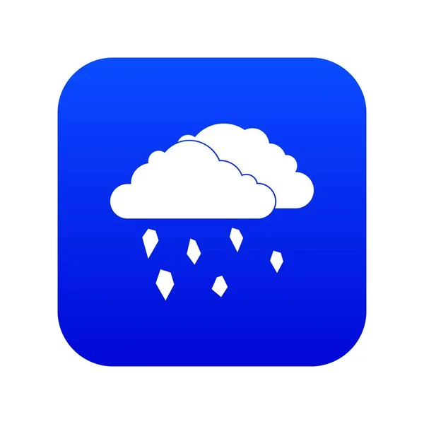 Nubes y granizo icono digital azul — Vector de stock