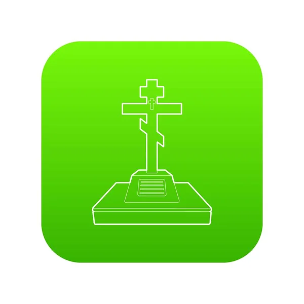 Christelijke ernstige pictogram groen vector — Stockvector
