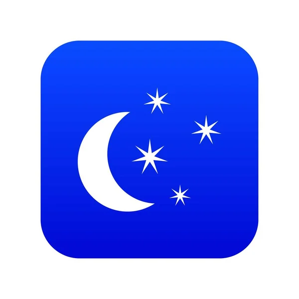 Moon and stars icon digital blue — Stock Vector