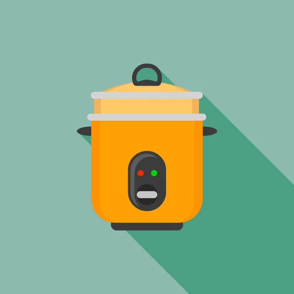 Pressure cooker icon, flat style — Stock Vector