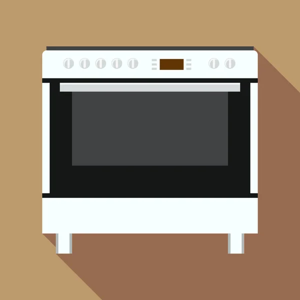 Electric oven icon, flat style — Stock Vector