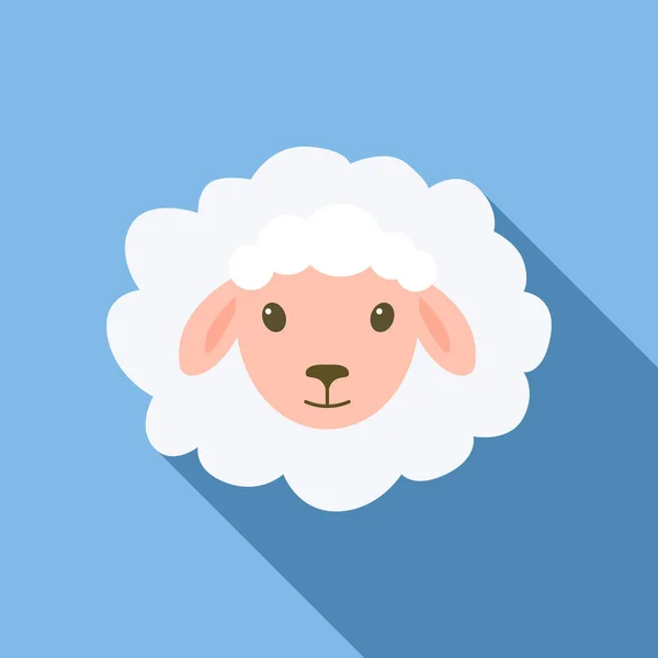 Sheep lying down icon, flat style — Stock Vector