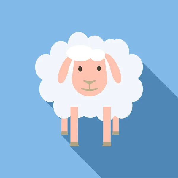 Face of sheep icon, flat style — Stock Vector