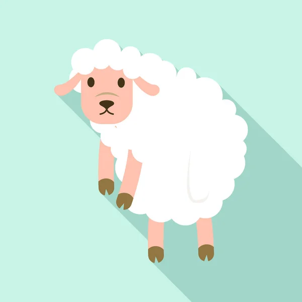 Αφήνοντας το εικονίδιο λυπημένος πρόβατα, επίπεδη στυλ — Διανυσματικό Αρχείο