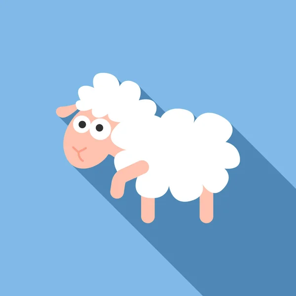 Kid sheep icon, flat style — Stock Vector