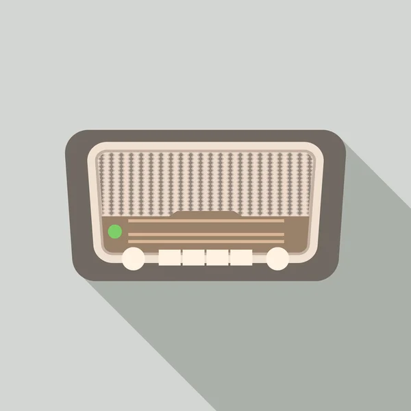 Retro radyo simgesi, düz stil — Stok Vektör