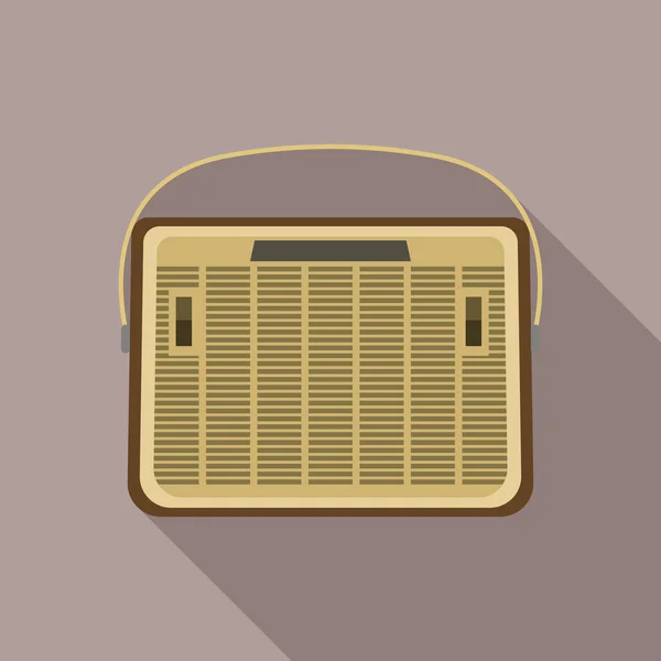 Ícone de rádio de moda antiga, estilo plano — Vetor de Stock