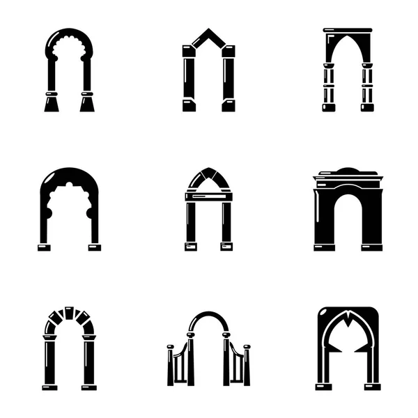 Conjunto de ícones de abóbada alta, estilo simples — Vetor de Stock