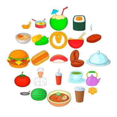 Icons set, karikatür tarzı sup