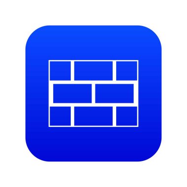 Beton taş duvar simgesi dijital mavi