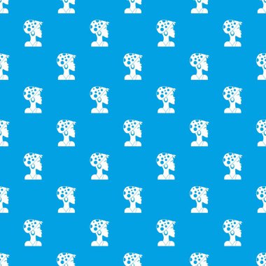 Afrikalı kadın desen vektör kesintisiz mavi