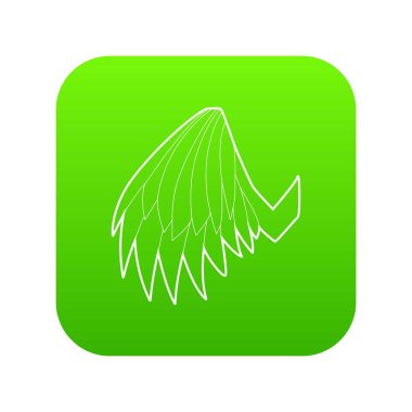 Melek kanadı yeşil simge vektör