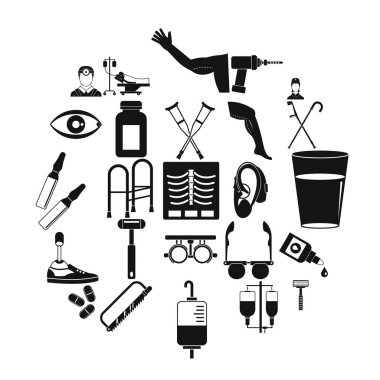 Sakat Icons set, basit tarzı