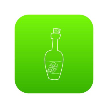 Şarap şişesi yeşil simge vektör