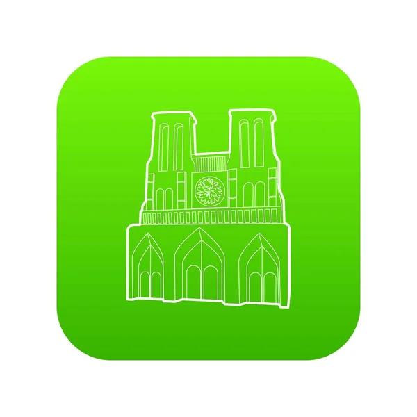 Franska slott ikonen gröna vektor — Stock vektor