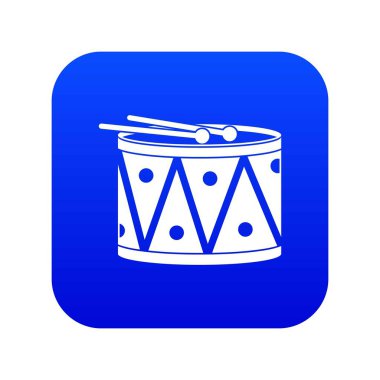 Davul ve sopaları simgesi dijital mavi