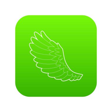 Eğri kanat yeşil simge vektör