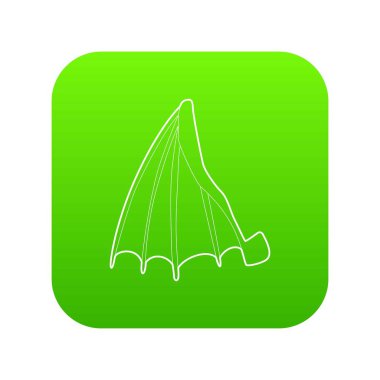 Büyük kanat yeşil simge vektör