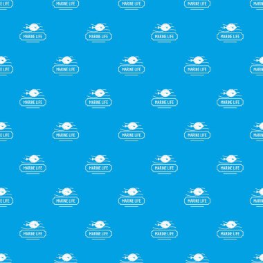 Deniz yaşamı desen vektör kesintisiz mavi