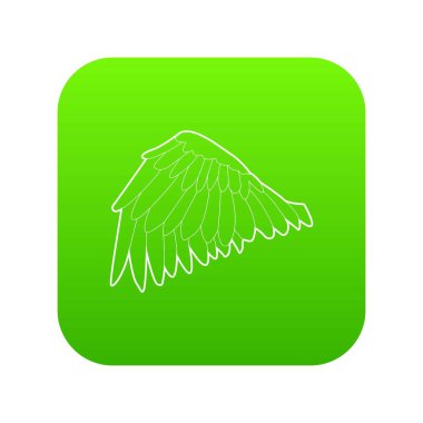 Kaz kanat yeşil simge vektör