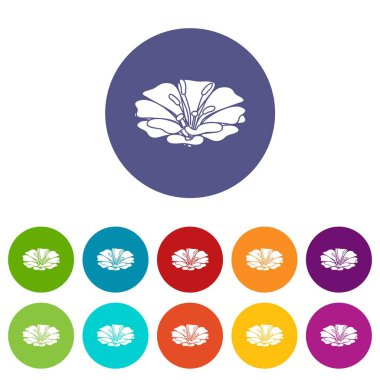 Bahar çiçek simgeler vektör renk ayarla