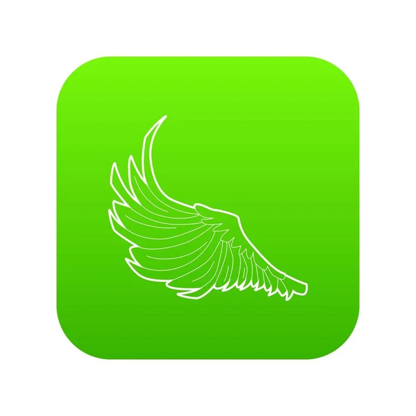 Oiseau grande aile icône vecteur vert — Image vectorielle