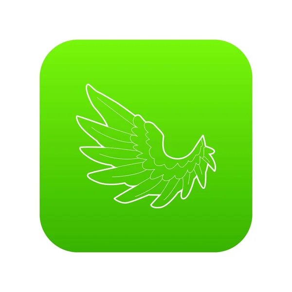 Ángel icono del ala vector verde — Vector de stock