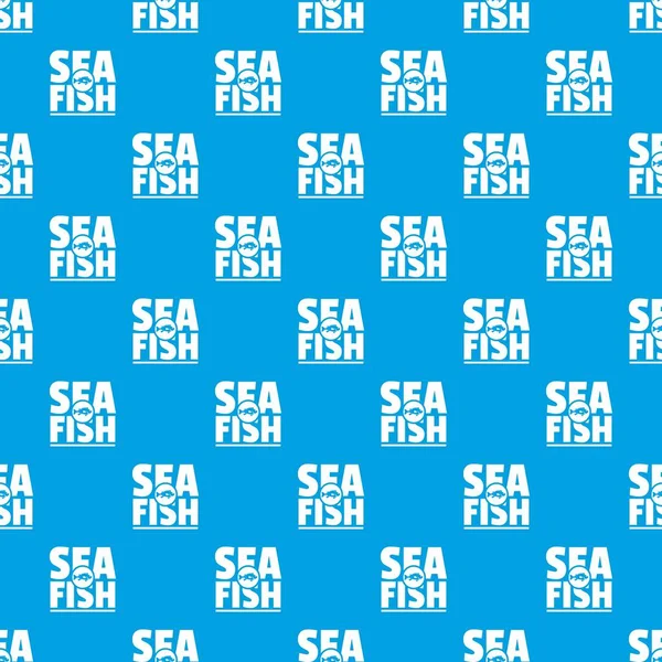 Deniz balık dükkanı desen vektör kesintisiz mavi — Stok Vektör