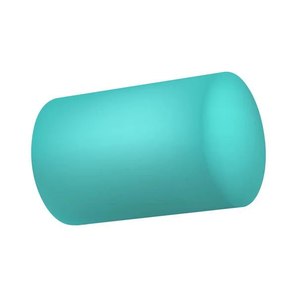Icône de cylindre de guimauve verte, style réaliste — Image vectorielle