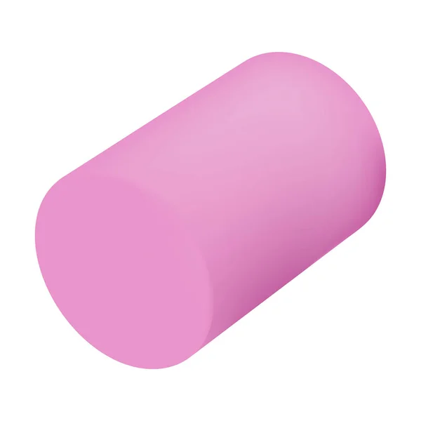 Roze brand marshmallow pictogram, realistische stijl — Stockvector