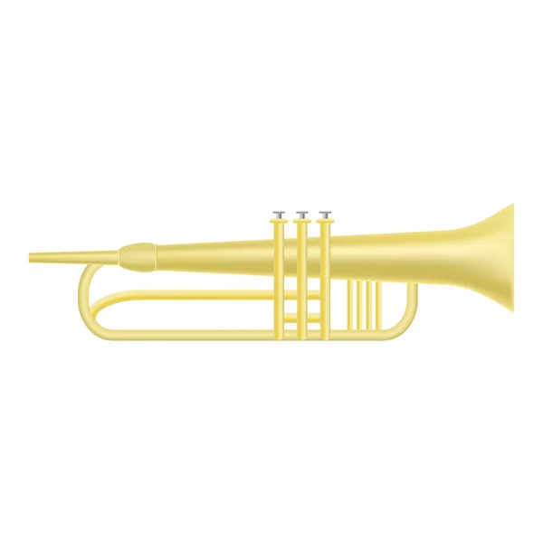Gold Trumpet Icon Realistic Illustration Gold Trumpet Vector Icon Web — Stock Vector