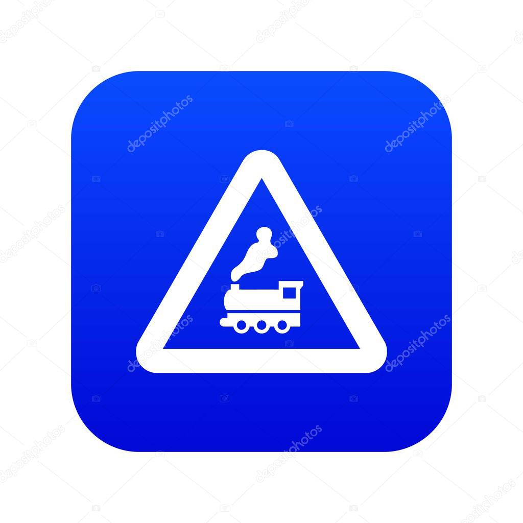 Warning Sign Railway Crossing Without Barrier Icon Digital Blue For Any Design Isolated On White Vector Illustration Premium Vector In Adobe Illustrator Ai Ai Format Encapsulated Postscript Eps Eps Format