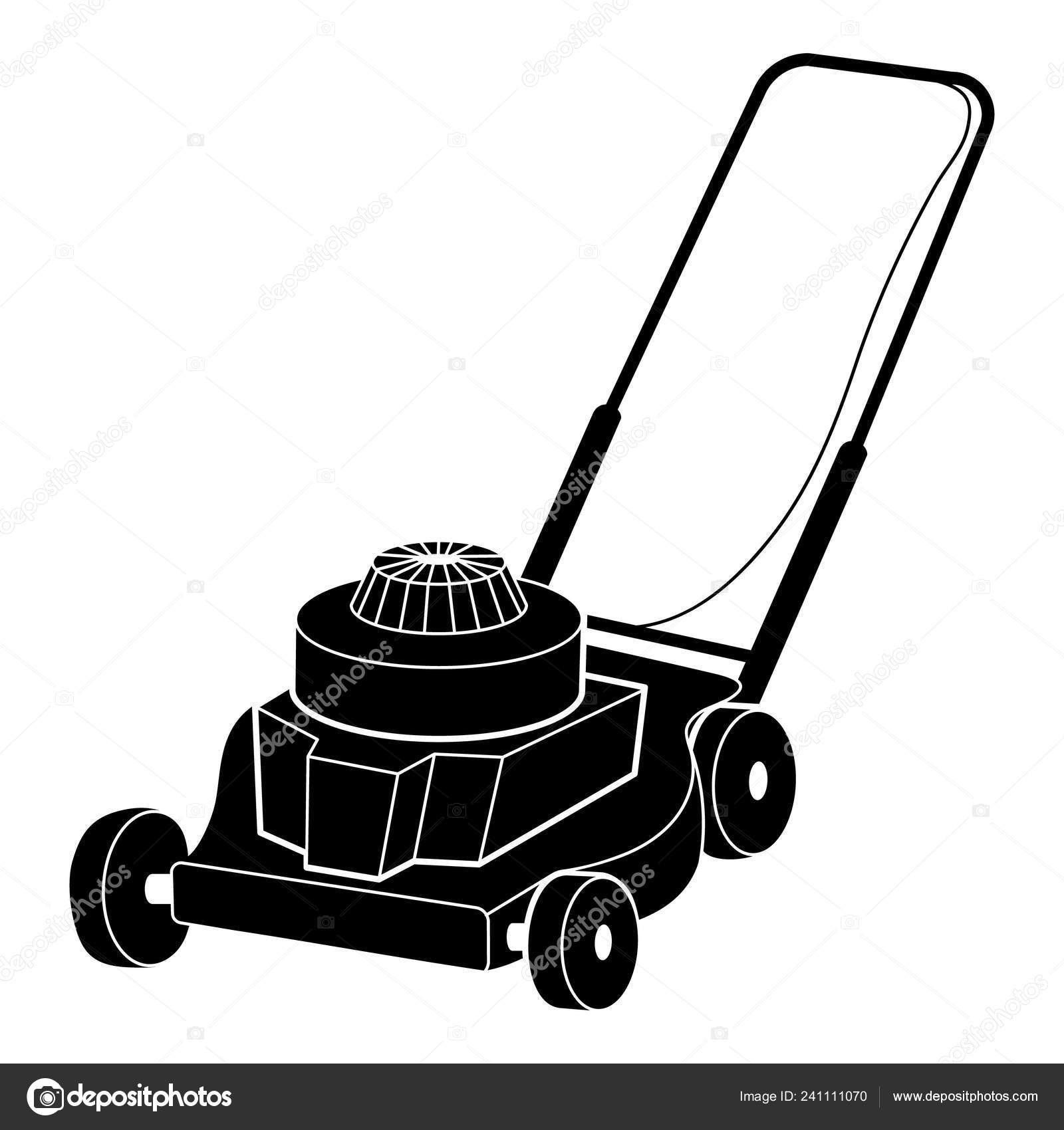 Lawn Mower Cartoon Black And White