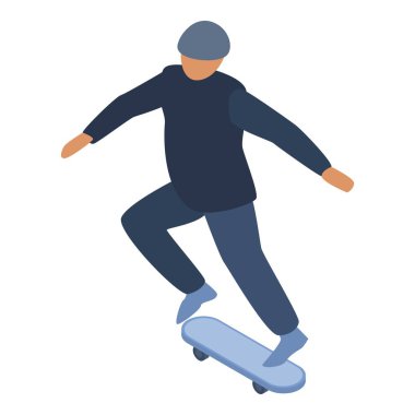 Adam kaykay hüner simgesi, izometrik stili