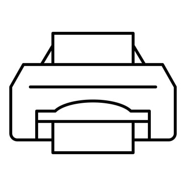 Mürekkep püskürtmeli yazıcı simgesi, anahat stili