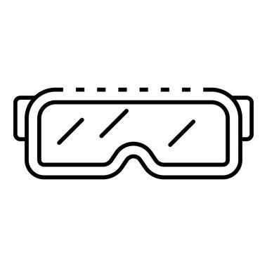 Snowboard gözlüğü simgesi, taslak biçimi