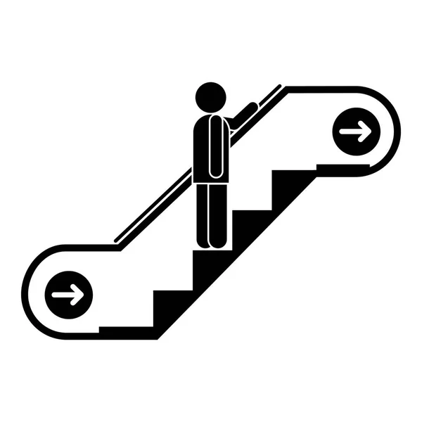 Mann Rolltreppe hinauf Symbol, einfacher Stil — Stockvektor