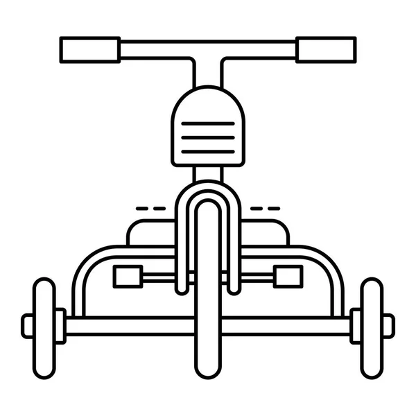 Främre trehjuling ikon, dispositionsformat — Stock vektor