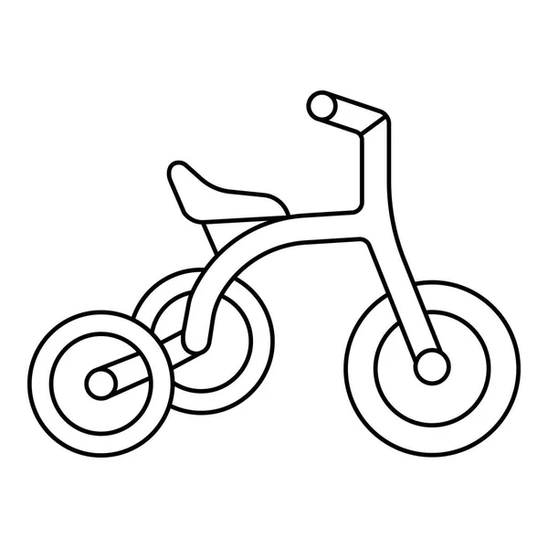 Icône tricycle enfant, style contour — Image vectorielle