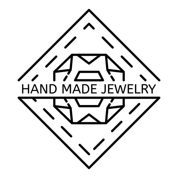 Handgemaakte sieraden logo, Kaderstijl — Stockvector