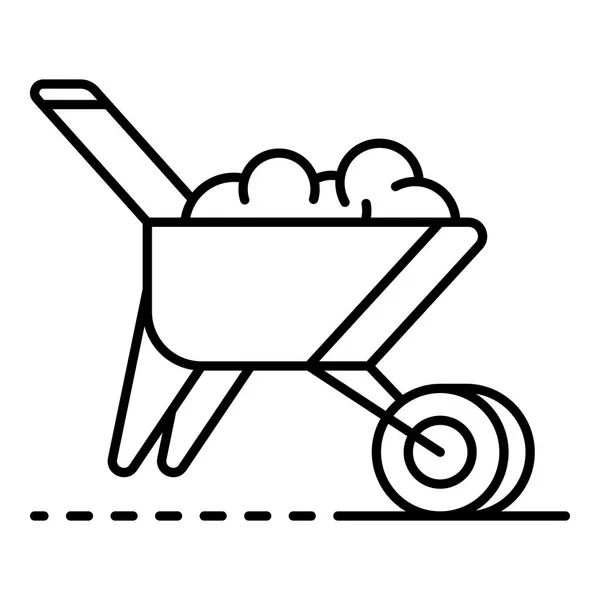 Icona completa della carriola, stile contorno — Vettoriale Stock